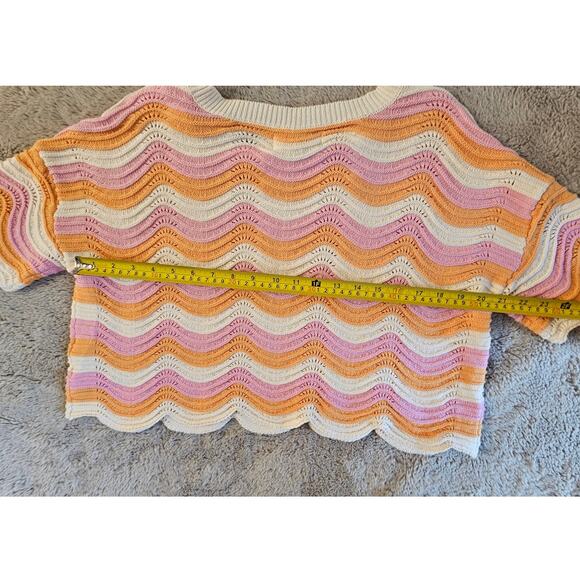 L Space Make Waves Knit Sweater Top, Orange Purple Cream, Womens Sz XS - Picture 8 of 9